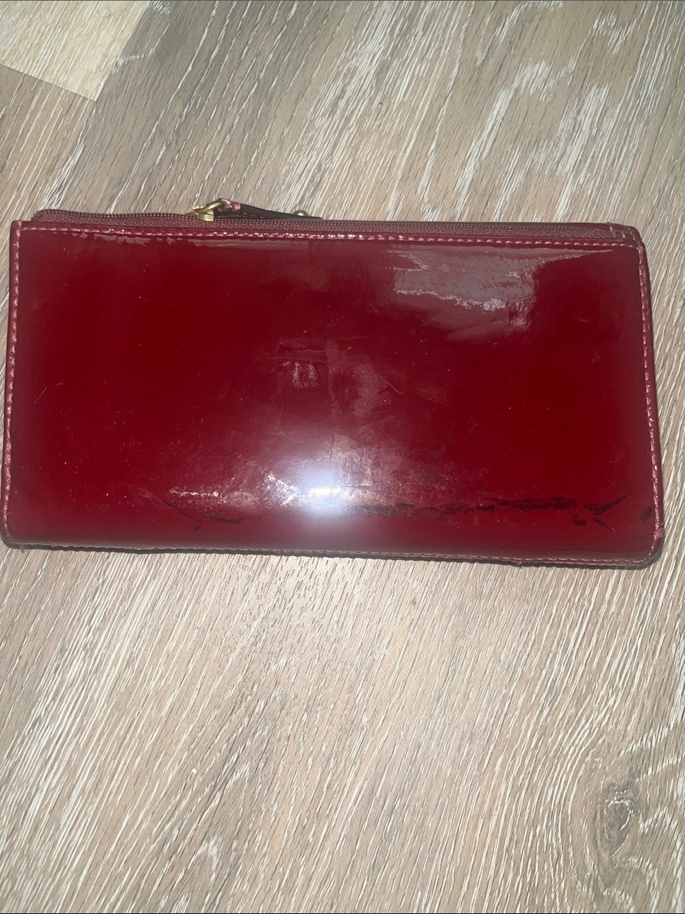 Coach Patent Leather Wallet & checkbook in Deep Burgundy with Gold Logo - Picture 15 of 15